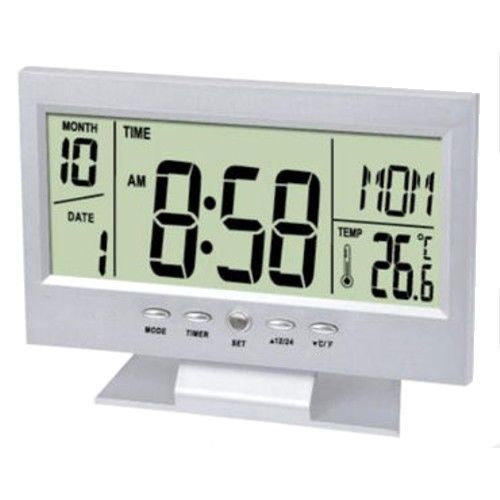 OROLOGIO DIGITALE CON DISPLAY LCD SVEGLIA RETROILLUMINATA CON DATA E TERMOMETRO Piccoli Elettrodomestici Accessori 251408348368