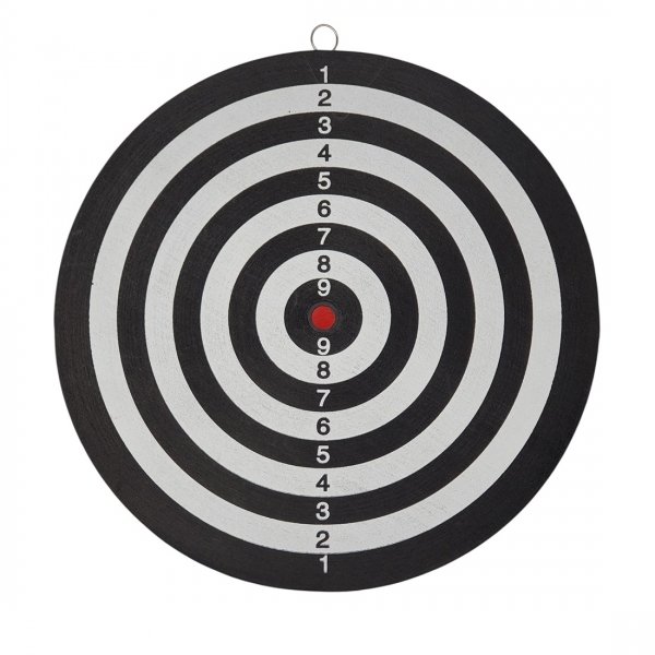 Bersaglio freccette classico e a cerchi 28,5 cm (11,2 in) con 2 freccette rosse e 2 verdi